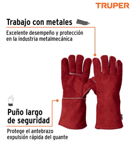 GUANTES ROJOS PARA SOLDADOR, TRUPER