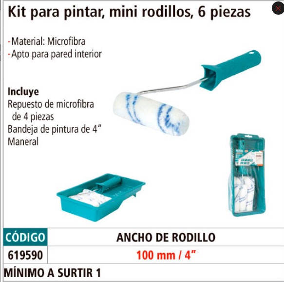 KIT PARA PINTAR MINI RODILLOS, 6 PIEZAS