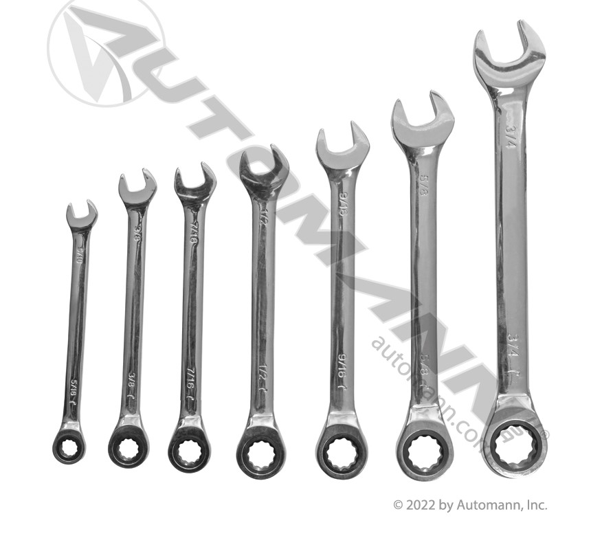 KIT DE LLAVE TIPO RATCH 7 PIEZAS 5/16 HASTA 3/4