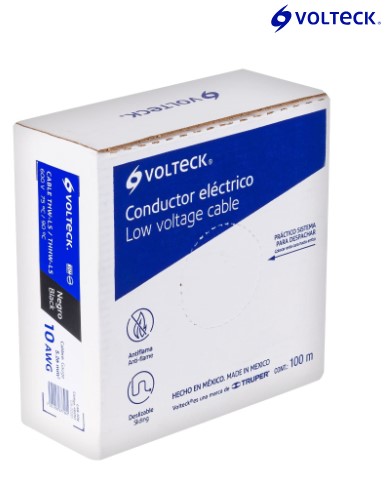 ROLLO DE 100 M DE CABLE THHW-LS 12 AWG NEGRO, VOLTECK