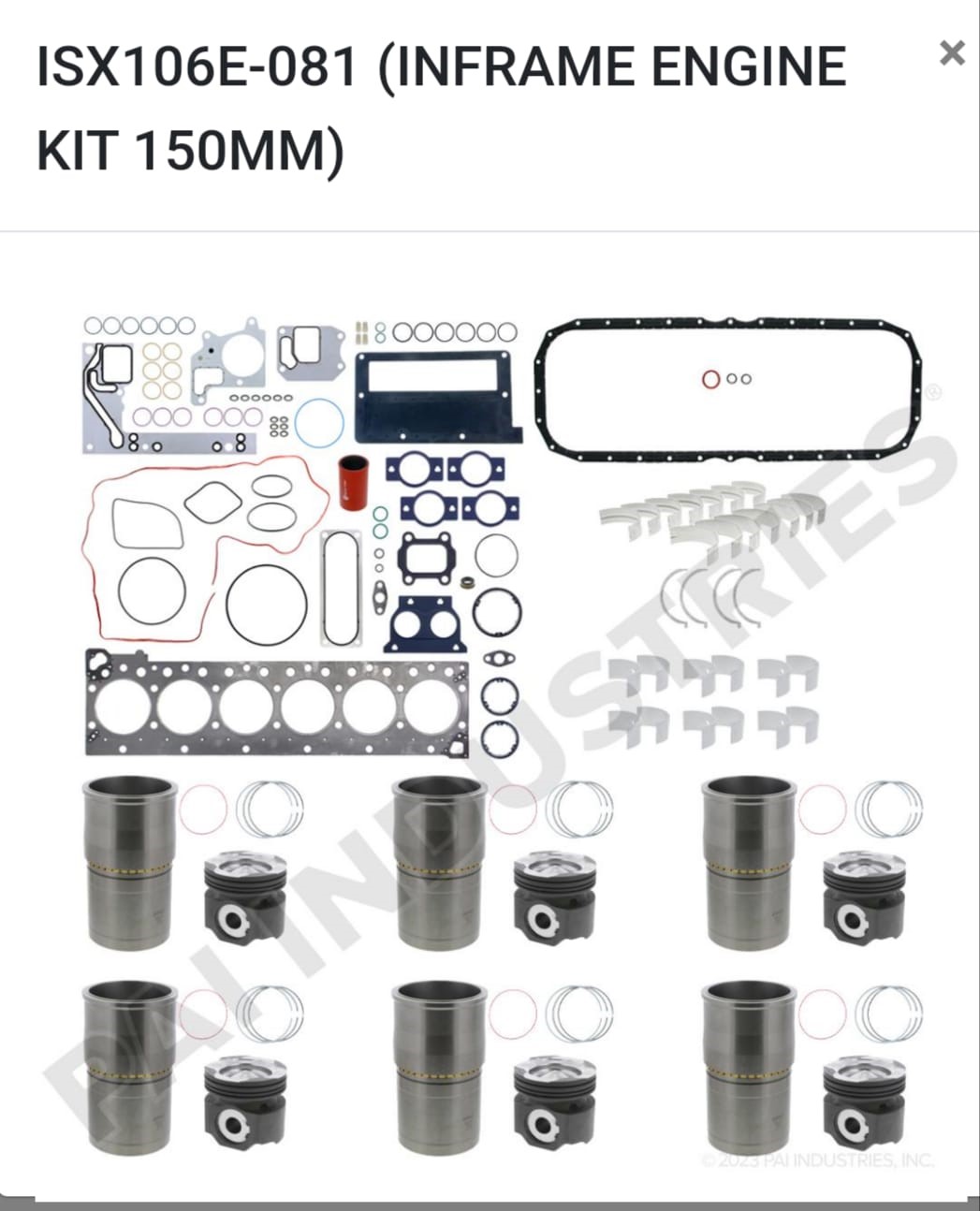 MEDIA REPARACION ISX EGR MODERNA 4376244 4923743 4352289 4376174 4367173 2882631 CAMISA 150