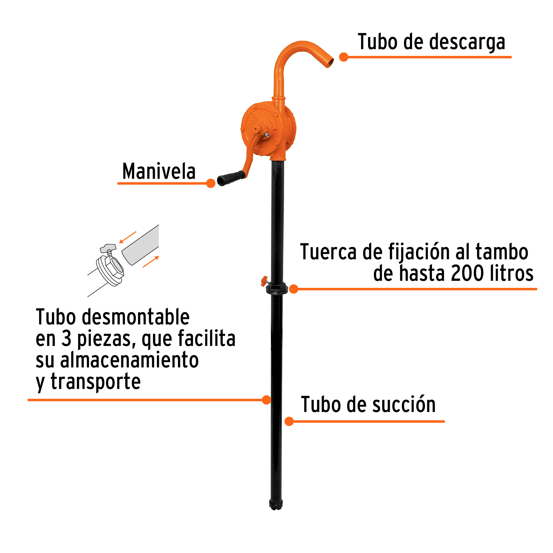 BOMBA EXTRACTORA DE ACEITES CON MANIVELA, TRUPER – BOMEX-25