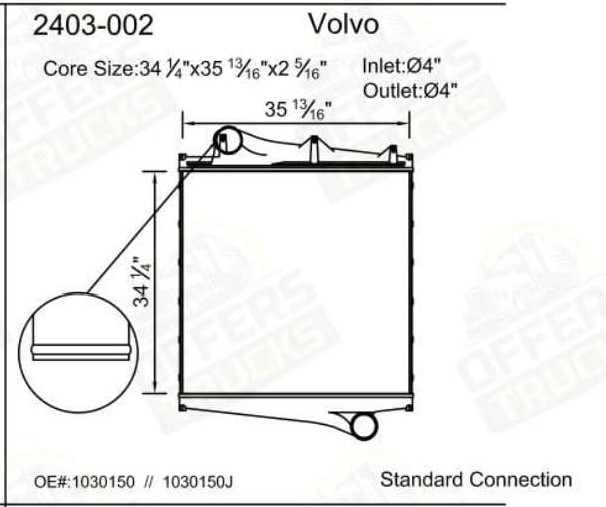 POSTENFRIADOR VOLVO TRACTO VNL 56 MM CON MANGUERA