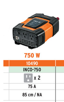 INVERSOR DE CORRIENTE DE 750 W CON PUERTOS USB, TRUPER