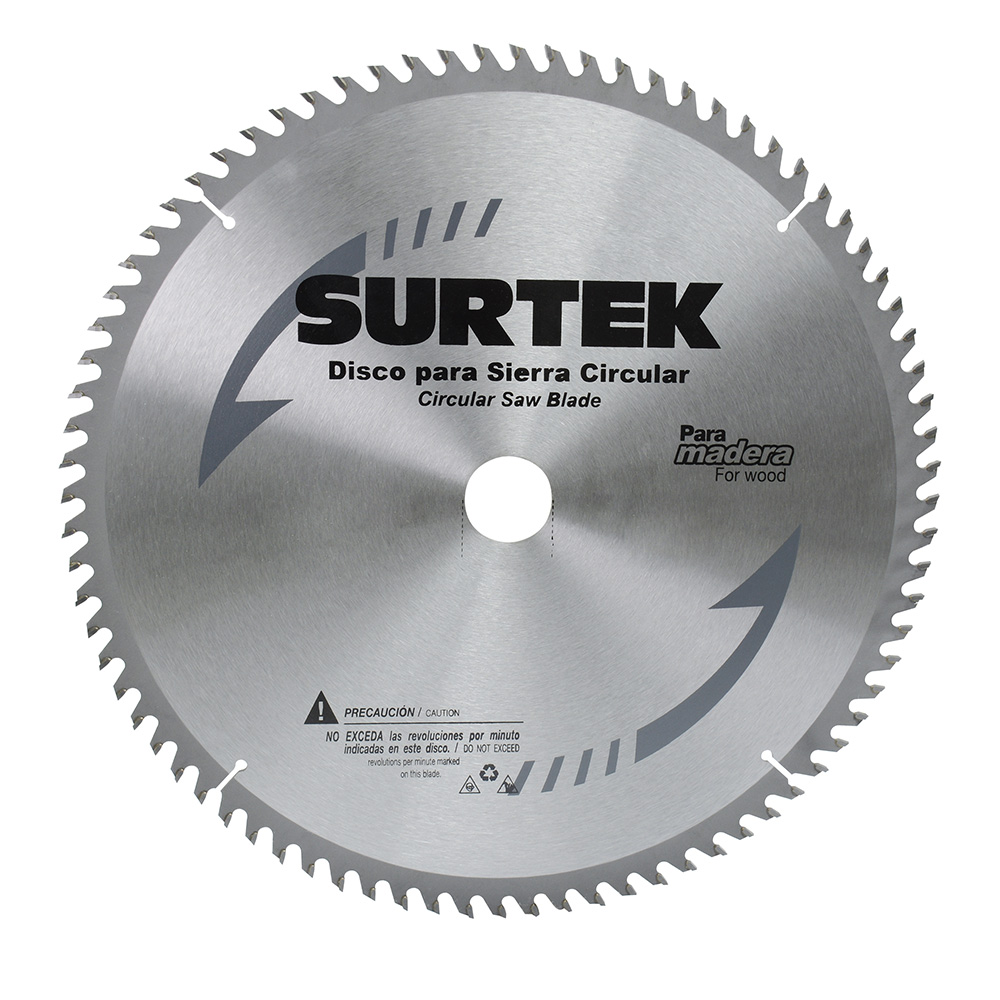 DISCO PARA SIERRA CIRCULAR PARA CORTE MADERA 80 DIENTES, 10″ [Surtek]