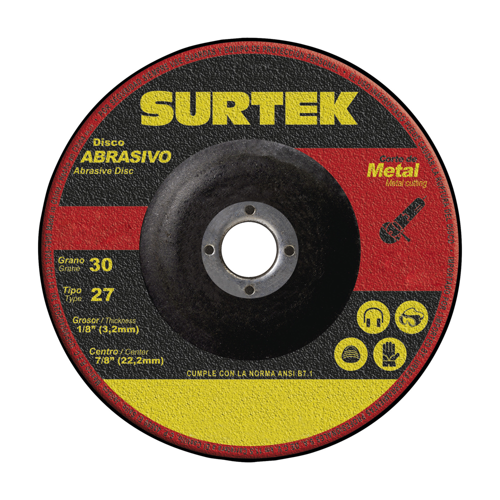 DISCO ABRASIVO TIPO 27 PARA METAL 9″ X 1/8″ [Surtek]