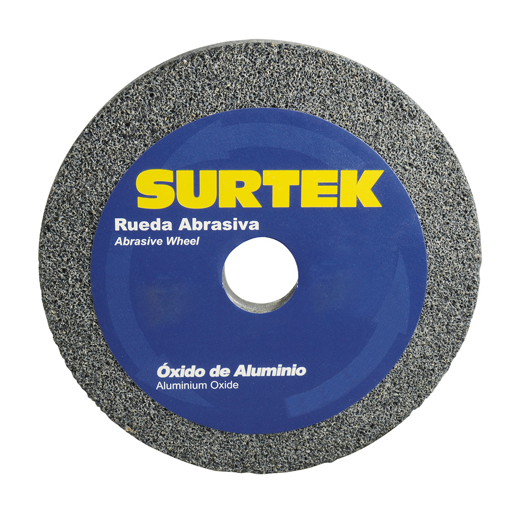 RUEDA ABRASIVA DE ÓXIDO DE ALUMINIO GRANO 36, 5″ X 3/4″ [Surtek]