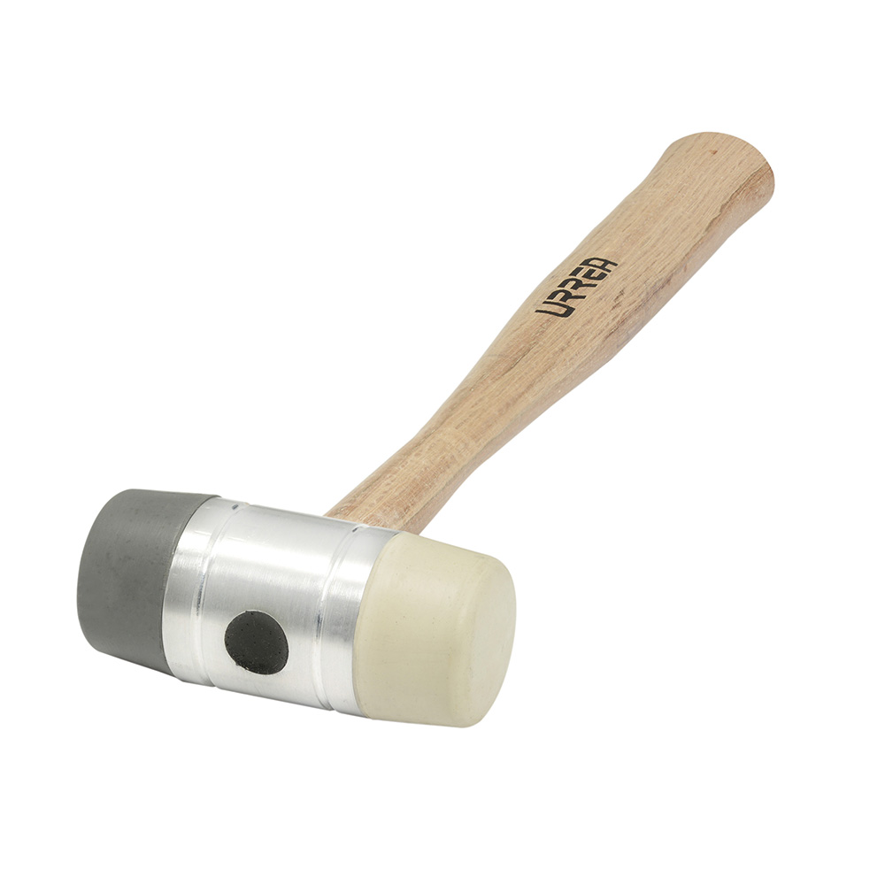 MARTILLO CON TAPAS PLÁSTICAS INTERCAMBIABLES CON MANGO DE MADERA DE 16″, 13 OZ [Urrea]