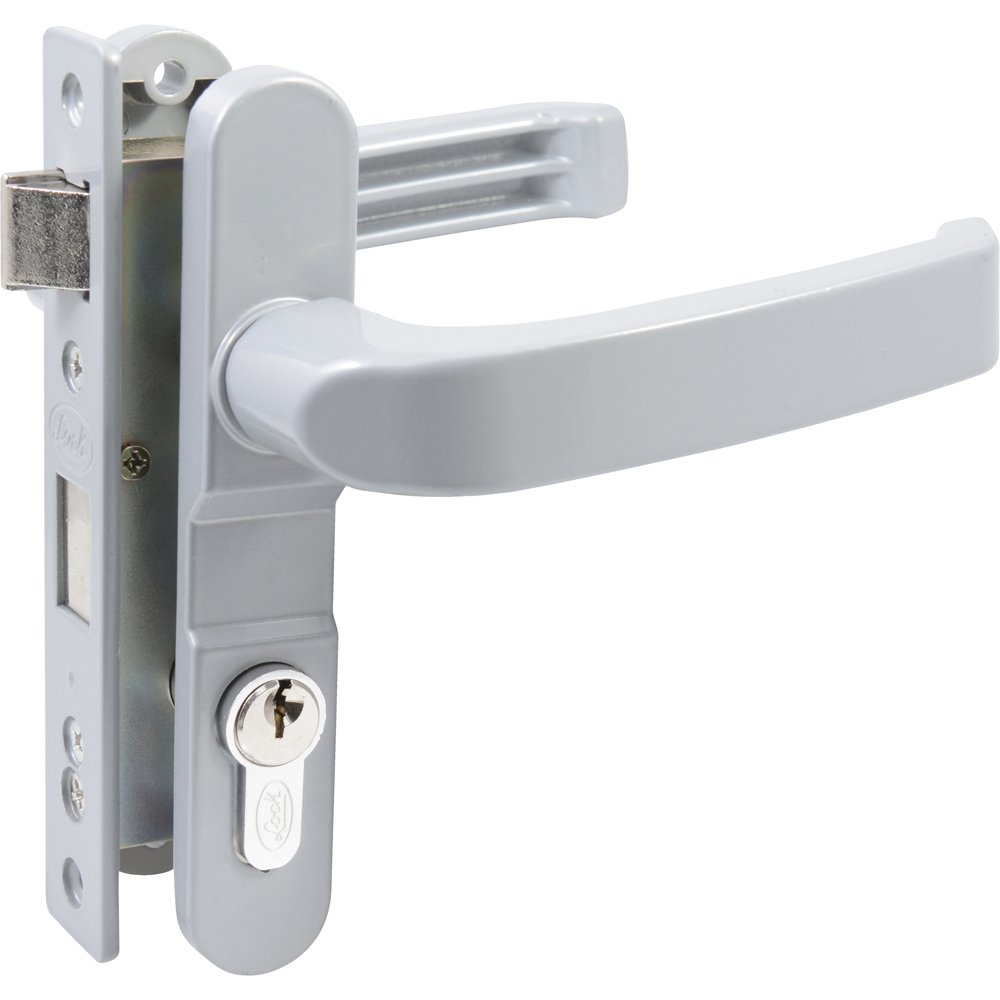 CERRADURA EURO PARA PUERTA DE ALUMINIO FUNCIÓN DOBLE, GRIS, LLAVE ESTÁNDAR [Lock]