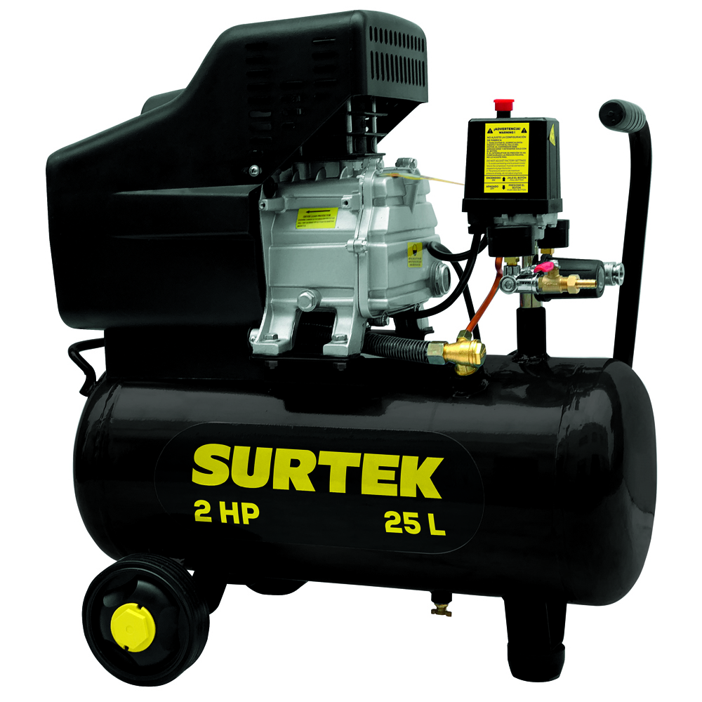 COMPRESOR DE AIRE ELÉCTRICO LUBRICADO 25 LT 2 HP 127 V [Surtek]