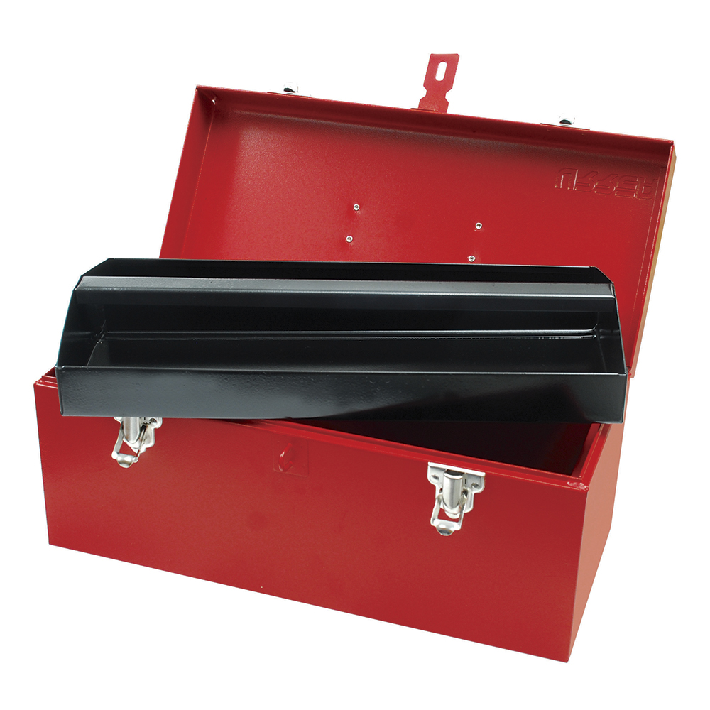 CAJA PORTAHERRAMIENTAS METÁLICA COLOR ROJO 16″ X 7″ X 7″ [Urrea]