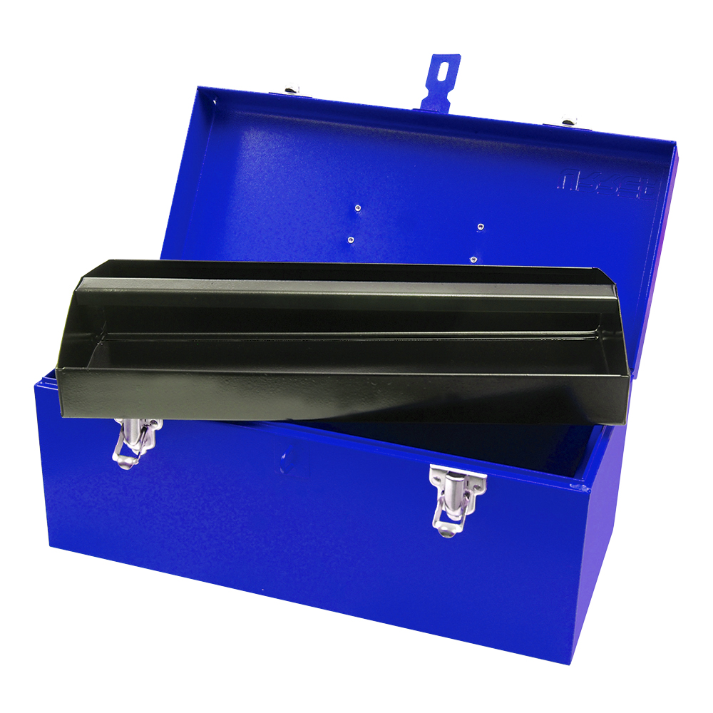 CAJA PORTAHERRAMIENTAS METÁLICA COLOR AZUL 16″ X 7″ X 7″ [Urrea]