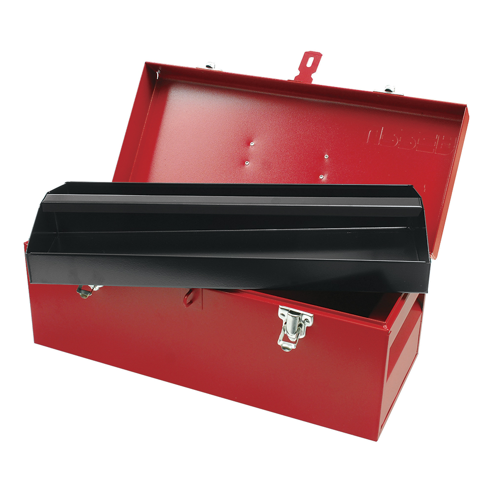 CAJA PORTAHERRAMIENTAS METÁLICA COLOR ROJO 17″ X 7″ X 7″ [Urrea]