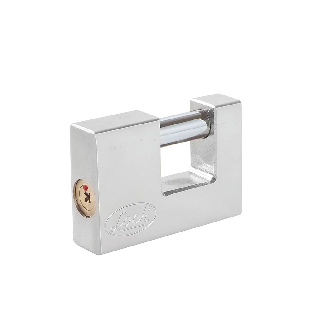 CANDADO DE ACERO PARA CORTINA METÁLICA 70 MM, CROMO SATINADO, LLAVE TETRA [Lock]