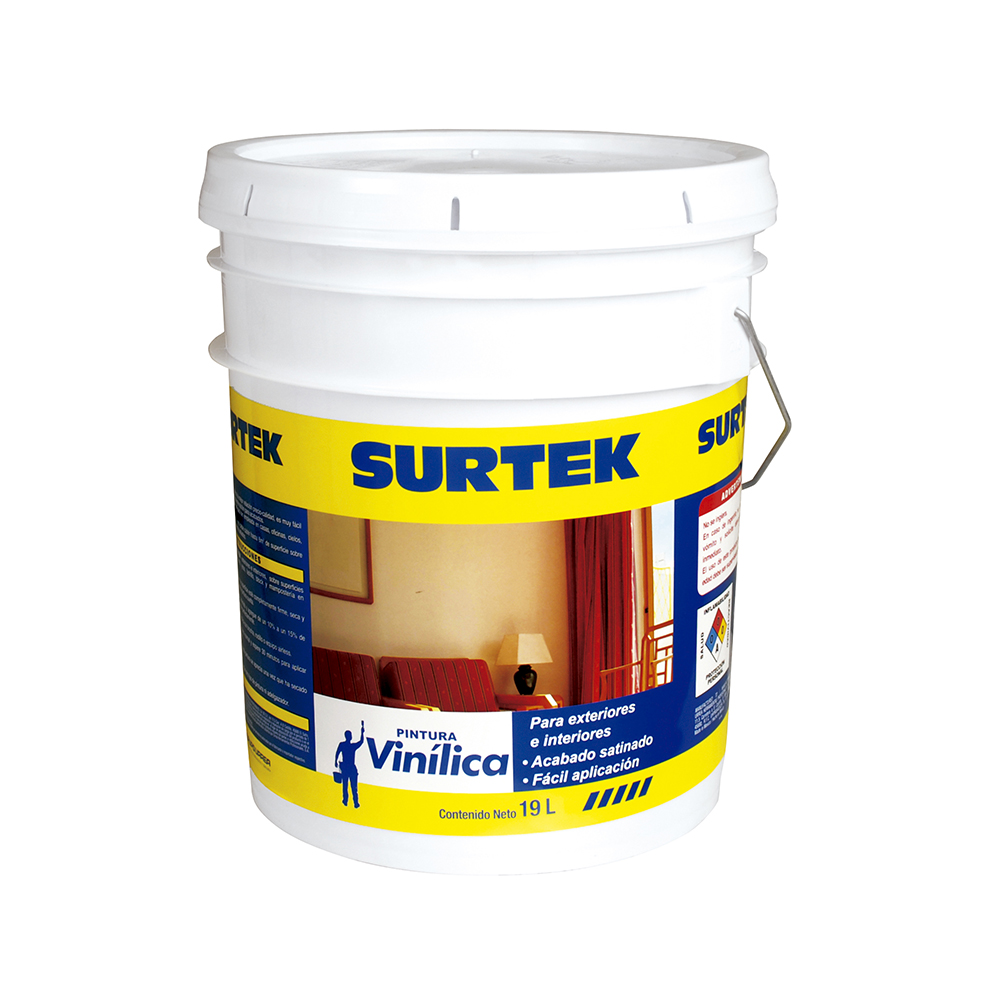 CUBETA DE PINTURA VINÍLICA 19 LT COLOR BLANCO [Surtek]